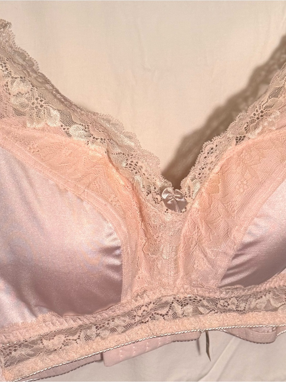 Rhonda Shear Lace Trim Bralette No wire Back Closure